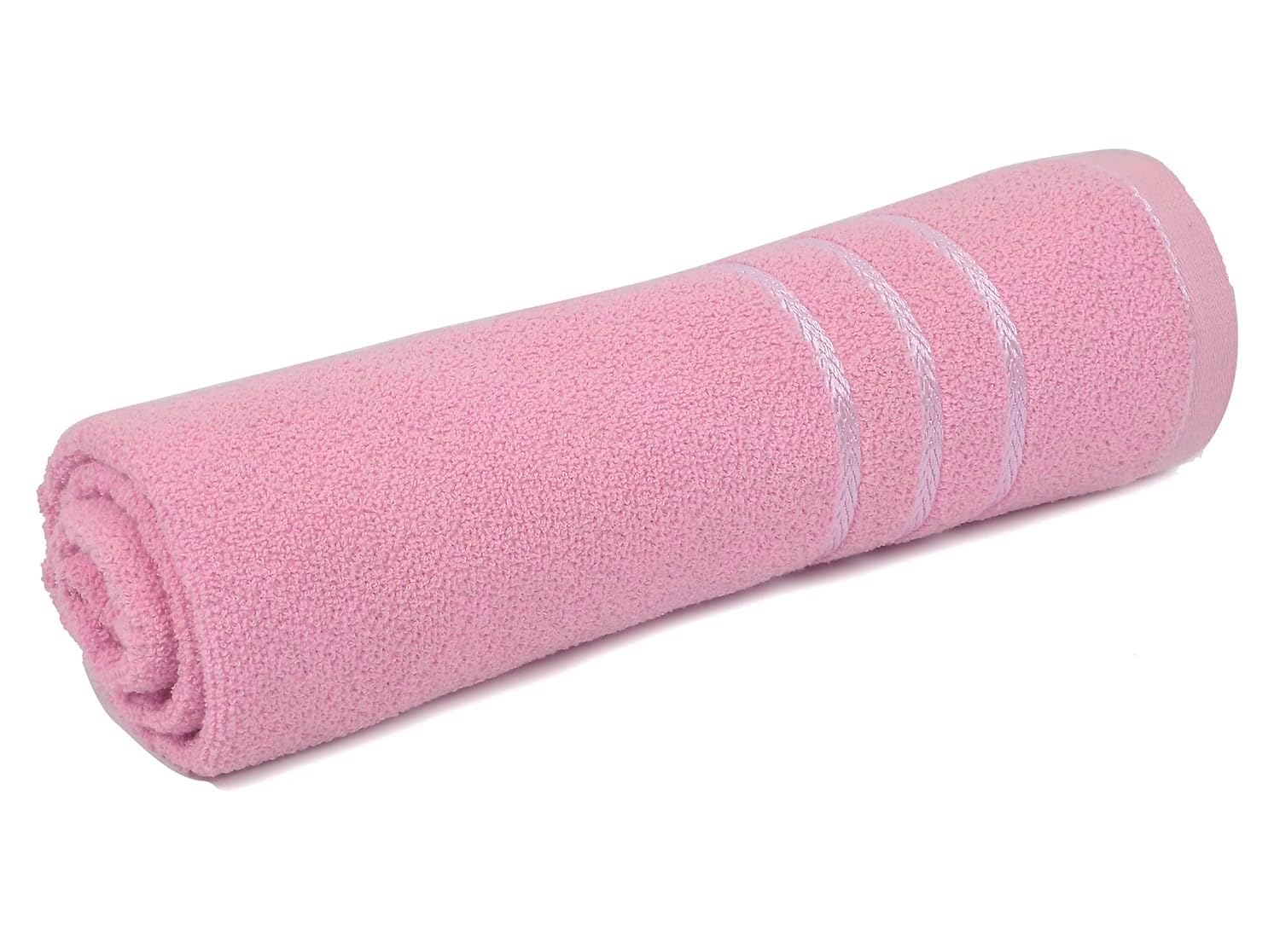 Blissful Creations 100% Cotton Bath Towels 450 Gsm | Soft & Absorbent Bath Towel For Men & Women - Urban Comfort (Pink)