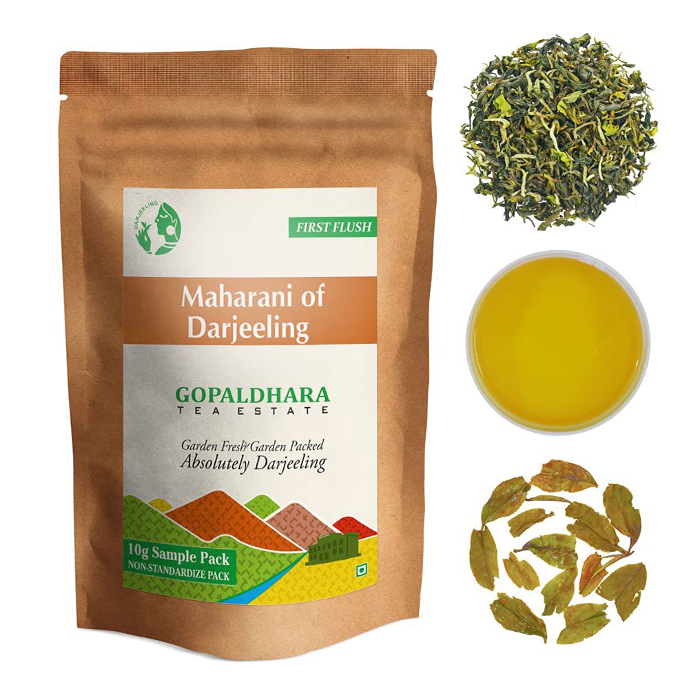 Gopaldhara Darjeeling Tea First Flush Tea Sample Pouches - Pack Of 6 Teas X 10gm, 0.35 Ounce Each | First Flush Low Caffeine Loose Leaves