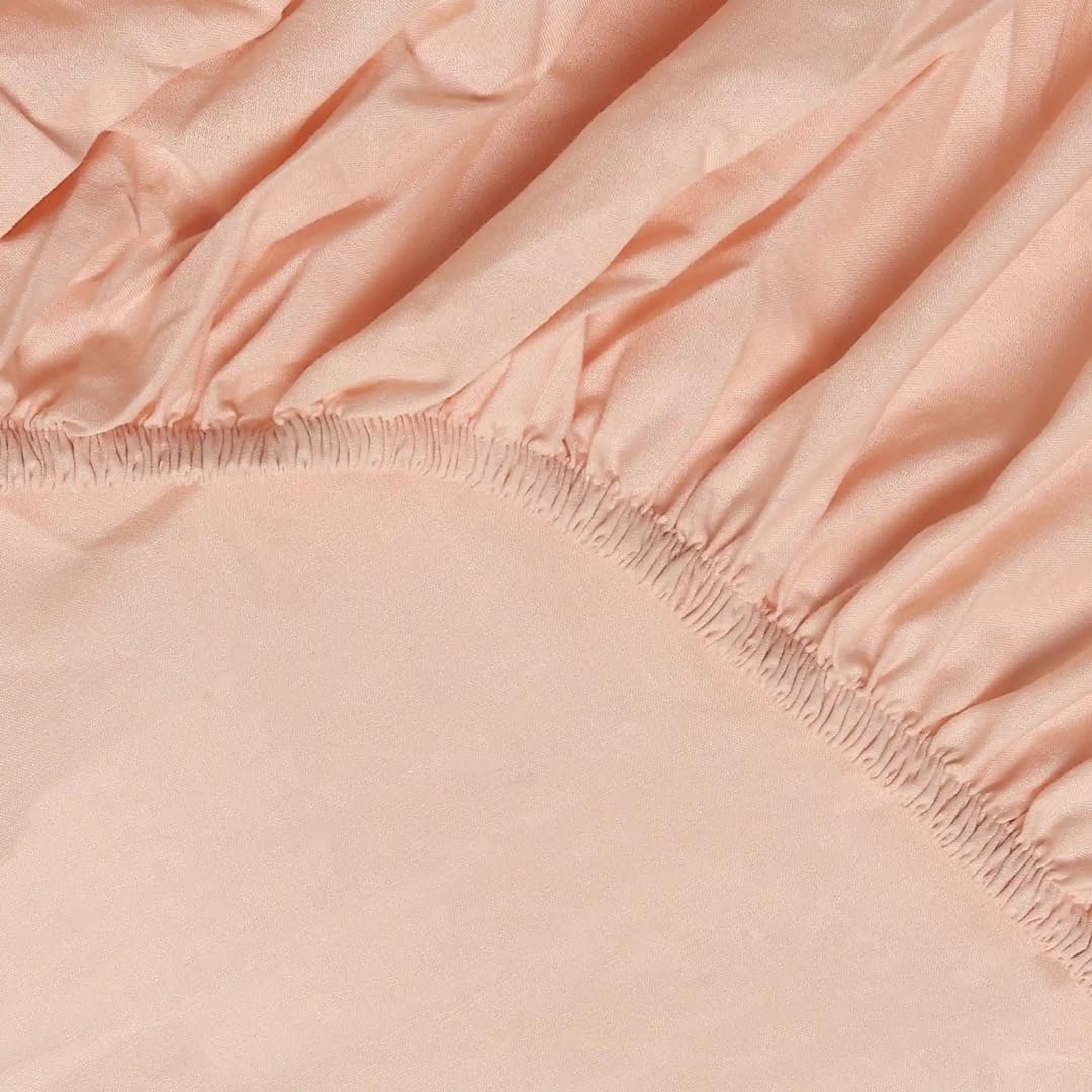 Queen Size Bedsheet For Double Bed With 2 Pillow Cover - 60 X 78 Inches, Rose Blush | 100% Cotton, Soft & Breathable - Bedsheet Collection