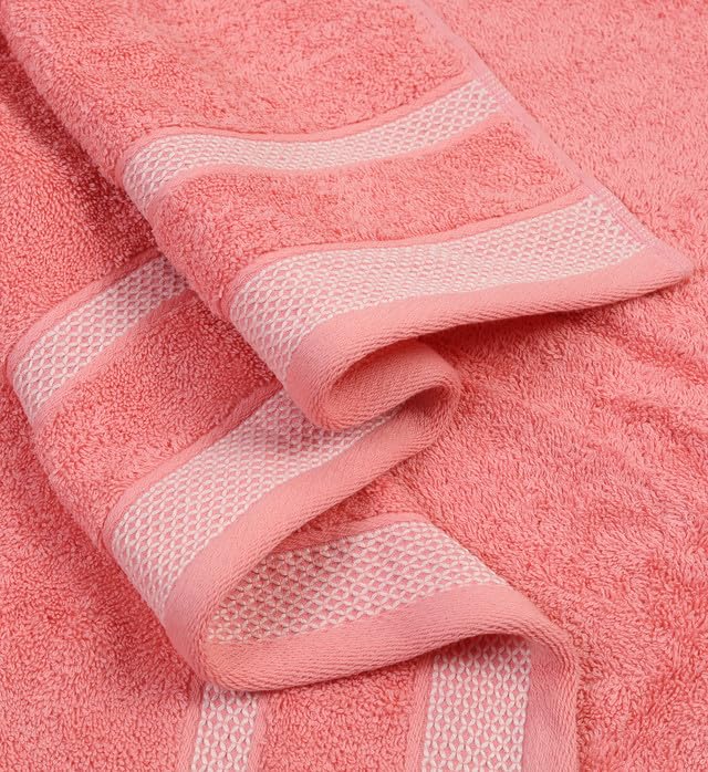 Mafatlal Premium Cotton Bath Towel 1100 Gsm | Quick Dry, Durable Long Size Towel- Pack Of 2 (Pink)