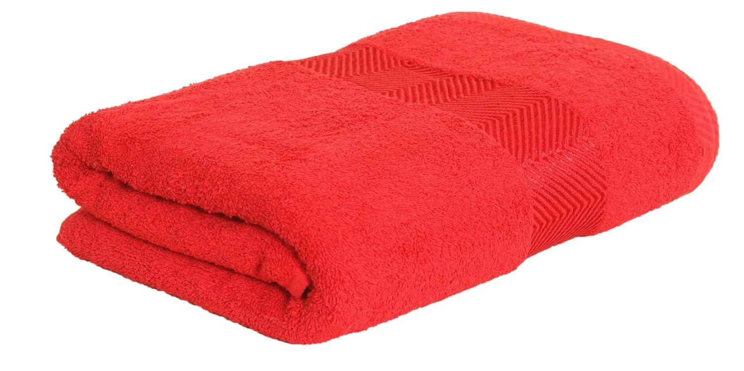 Fash Home International 100% Cotton Ultra Soft & Super Absorbent Antibacterial Bath & Hand Towel 1260 Gsm (Maroon Red and Beige) -Pack Of 4