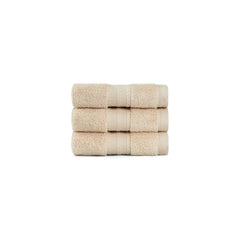 Mytrident Face Towels 600 Gsm | Nectar Soft Collection Wash Towel For Men & Women Face Towels - Chiffon Beige (3 Pcs)