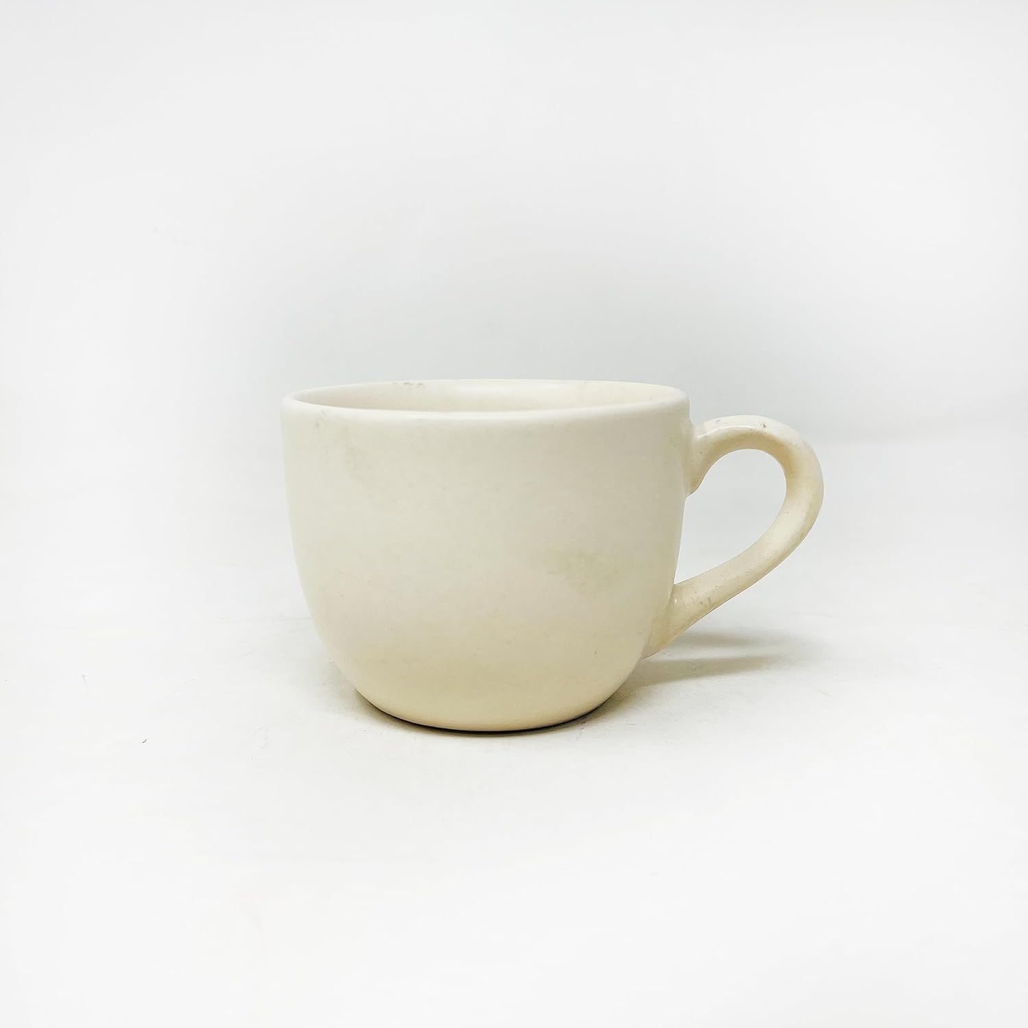Subhra Ceramic Cups & Saucers Set Of 6 | White Matte Finish Tea Cup Set Of 6 Cups + 6 Saucers For Tea, Coffee, Hot Drinks - 12 Pieces, 150ml, Microwave Safe