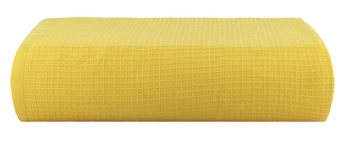 Casa Copenhagen Egyptian Cotton Waffle Large Size Bath Towel 500 Gsm (Butter Yellow)