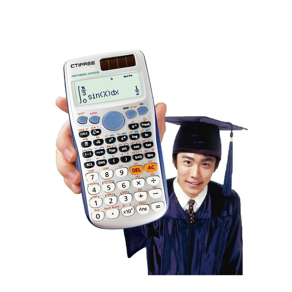 Ctifree Scientific Calculator 417 Function 2 Line 10+2 Digits Written Display Solar Scientific Calculator (CT 991ES Plus)