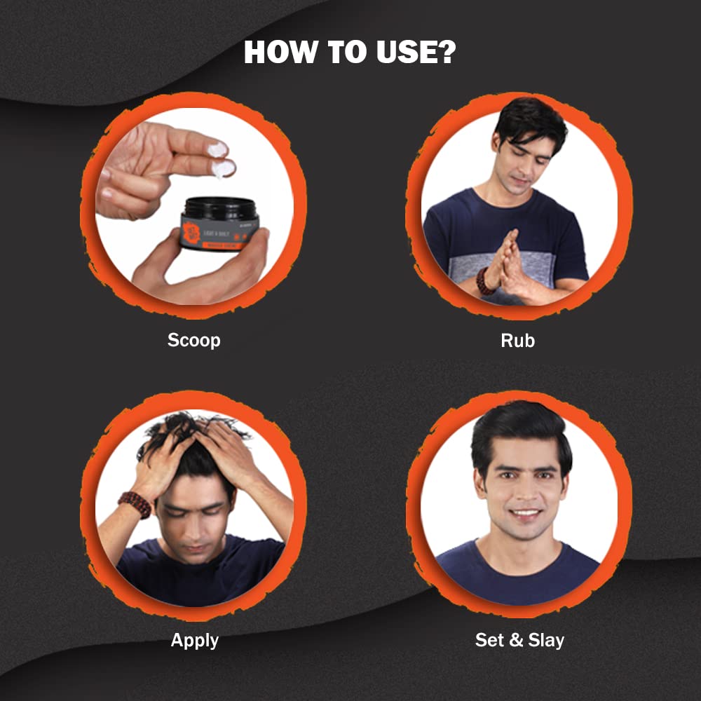 Set Wet Hair Wax For Men Mousse Creme 60gm 2.1 Oz. | Daily Styling , Ultra Light , Non-sticky , Matte Finish , With Argan Oil , Restylable Anytime , Easy Wash Off| No Paraben , No Sulphate , No Alcohol