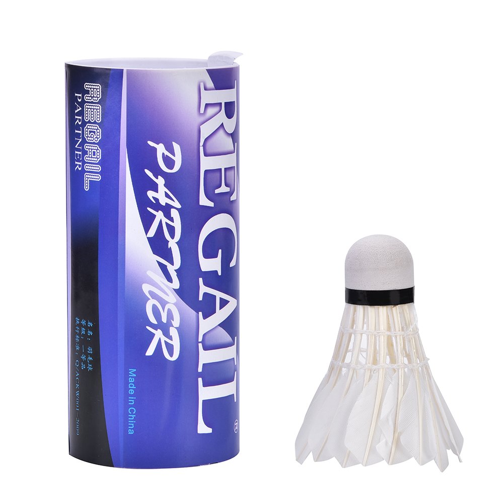Vgeby Regail Badminton Feather Shuttlecocks For Practice & Training | White , Pack Of 3