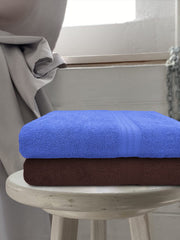 Sassoon Anatolia 100% Cotton Xl Bath Towel 1000 Gsm | Extra Soft, Quick Drying & Super Absorbent Bath Towel (Cocoa & Heaven) - 2 Piece