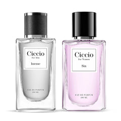 Ciccio Sin For Women + Intense For Men Eau De Parfum 100ml 3.4 Fl.oz. Each Pack Of 2 | Long Lasting