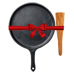 Pre-Seasoned Black Cast Iron Tawa With Free Wooden Spatula For Dosa, Chapathi - 25.7cm, 10.3 Inch, 2 Kg | Induction Friendly, Naturally Nonstick, 100% Pure & Toxin-Free, No Chemical Coating