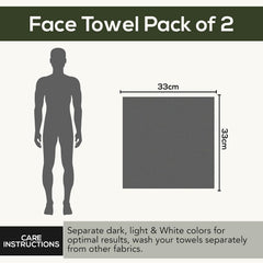Spread Spain 100% Bamboo Face Towel 360 Gsm | Ultra Soft Absorbent, Quick Dry Towels For Facewash, Gym, Sports, Travel, Suitable For Acne Prone Skin | Pack Of 2 (Beige)