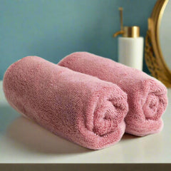 Heelium Bamboo Hand Towel 600 Gsm | Ultra Absorbent & Anti-Bacterial 3x Softer Than Cotton Towels | Pack Of 2 - Peach