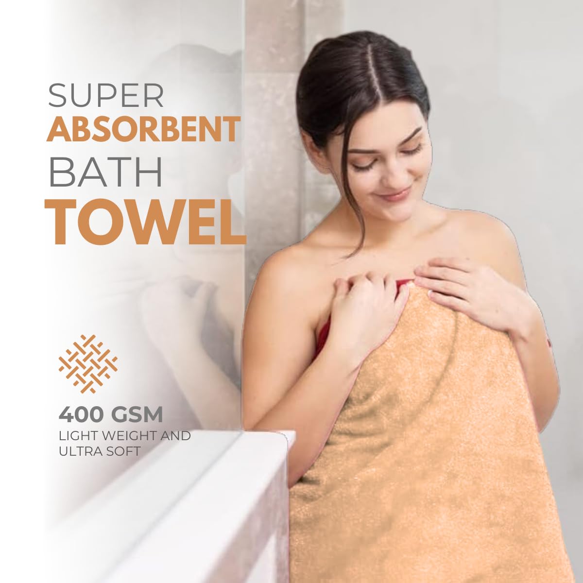 Black Gold The Finer Touch Microfiber Bath Towels 1500 Gsm | Super Absorbent, Lightweight, Ultra-Soft, Fade Resistant (Beige) - Pack Of 3