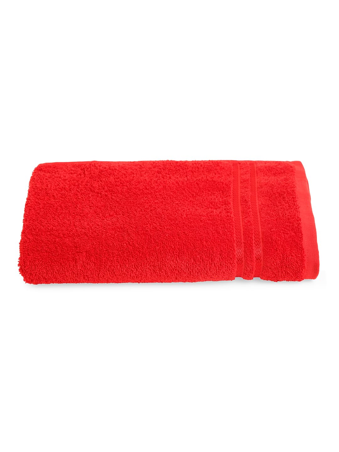 Welspun 100% Cotton Quik Dry Bath Towel 380 Gsm | High Absorbency Super Soft, Fast Drying Bath Towels | Large Size Bath Towel For Men & Women (Red)