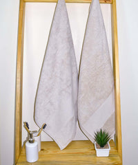 Rangoli Soft Absorbent Durable Towels Earthly Egyption Cotton Plush Luxurious Large Size Bath Towel 1000 Gsm (Beige)- Pack Of 2