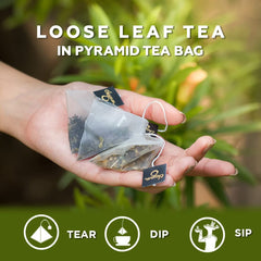 Chayam Himalayan Green Tea - 20 Pyramid Tea Bags | Promotes Healthy Glowing Skin, Reduces Weight Loss - 100% Natural & Whole Leaf | Low Caffeine, Antioxidant Rich