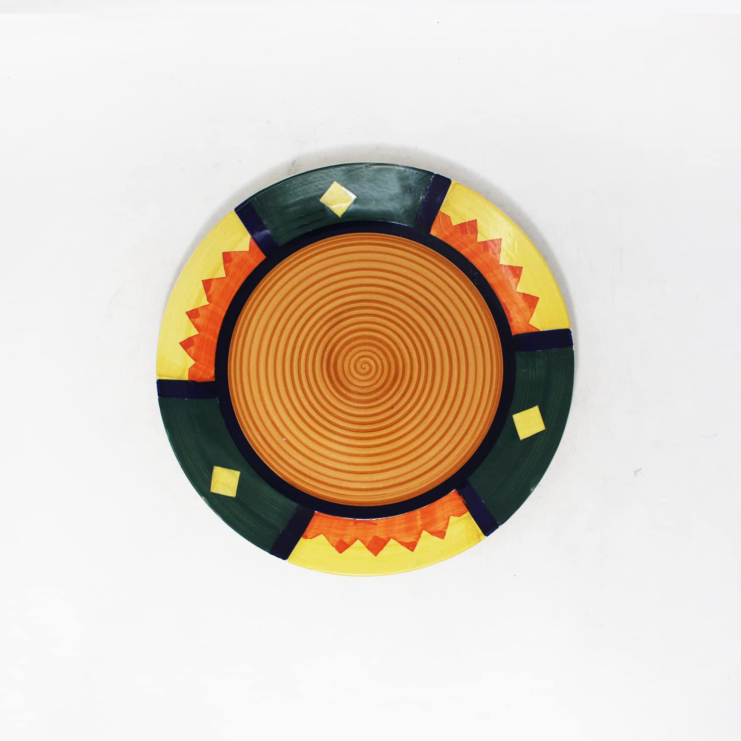 Boho Fiesta Ceramic Dinner Plates Set Of 6 - Multicolor, 10 Inches, 6 Pieces | Hand Painted Full Ceramic Plates For Dinner - Microwave Safe & Dishwasher Safe