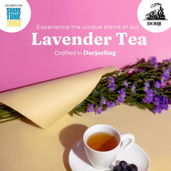 Dorje Teas Darjeeling Lavender Tea - 100gm, 3.5 Ounce, 40 Cups | Promotes Good Sleep & Stress Relief - Low Caffeine, Soothing Tea For Relaxation & Glowing Skin
