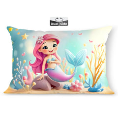 Kids Pillow Cushion With Super Soft Fabric Pillow - 12 X18 Inches | Animal & Cartoon Prints, Soft Pillow, Dual Sided Design | Multi-Purpose, Durable & Easy Care, Made In India - Design 11
