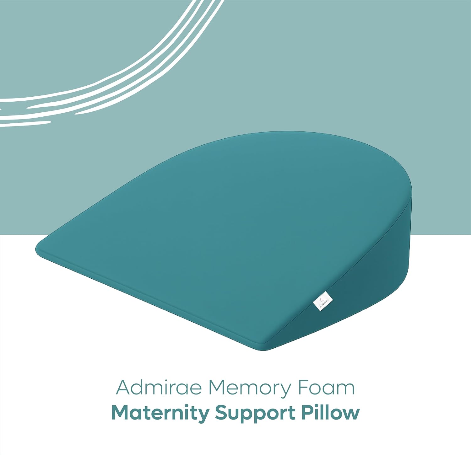 Pregnancy Pillows For Sleeping, Maternity Support, Half Moon Shape, Peacock Green | Multipurpose Pillow For Back, Hips, Support With Removable Washable Velvet Cover, Perfect For All Sleepers