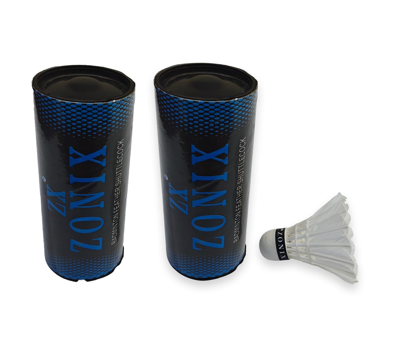 Zonix Premium Feather Shuttlecocks , Superior Flight And Durability | White , Pack Of 6
