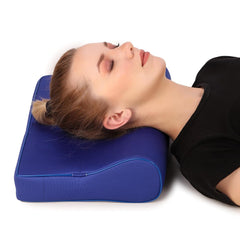 Cervical Pillow For Spondylosis Neck & Back Pain Support, Soft Pillow - Blue | Stress Universal Senior Citizen Men & Women | For Back, Head & Side, Stomach Sleepers