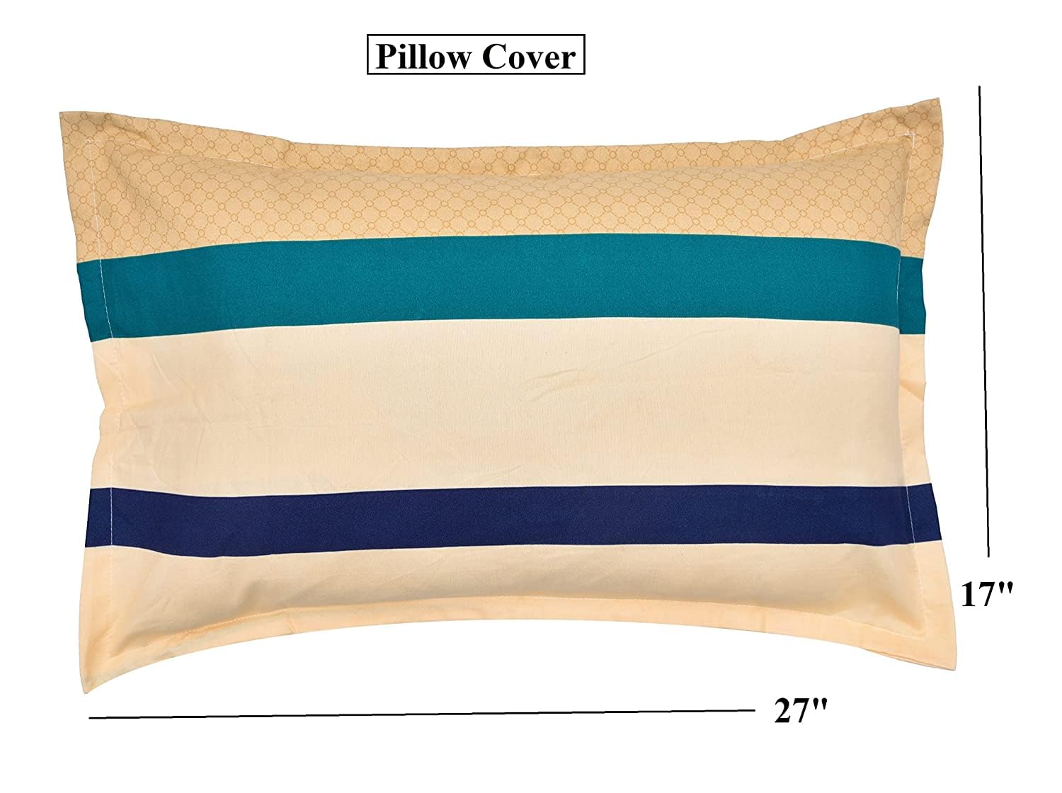 Polycotton Elastic Fitted Bedsheet For Single Bed With 1 Pillow Cover - 36 X 78 Inches, Multicolor | Super Soft Brushed Durable Fabric