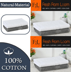 Fresh From Loom Luxury Edition Egyptian 100% Pure Cotton Bath Towel 1200 Gsm | High Water Heavy Soft Dual Stitched Bath Towel (White & Grey) - 2 Pcs