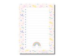 A5 Notes/To Do List Notepad, Beautiful Checklist Pad, Tear-Off Sheets (Rainbow) Pack Of 1