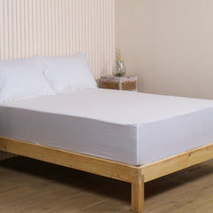 Pure Cotton Elastic Fitted Bedsheet With 2 Pillow Cover - 72 X 72 Inches, White | Machine & Hand Wash | Environmentally Friendly Bedding