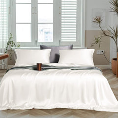 Plain Elastic Fitted King Size Bedsheet With 2 Pillow Cover - 90 X 100 Inches, White | 400 Thread Count Silky Soft | Naturally Soft, Breathable, & Skin-Friendly