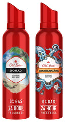 Old Spice Nomad & Krakengard No Gas Deodorant Body Spray Perfume 140ml Each 4.7 Fl.oz.