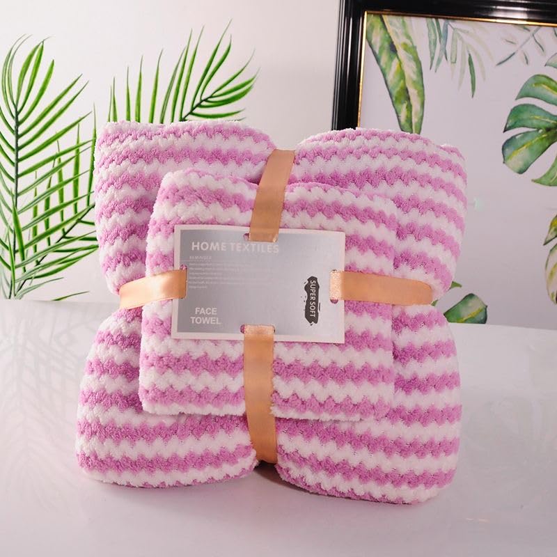 Homecloud Ultra Soft 1 Bath + 1 Face Towel 700 Gsm | 3x Softer Than Cotton Towels Highly Absorbent & Ultra Fast Dry Towel | Set Of 2 (V Zack Purple)