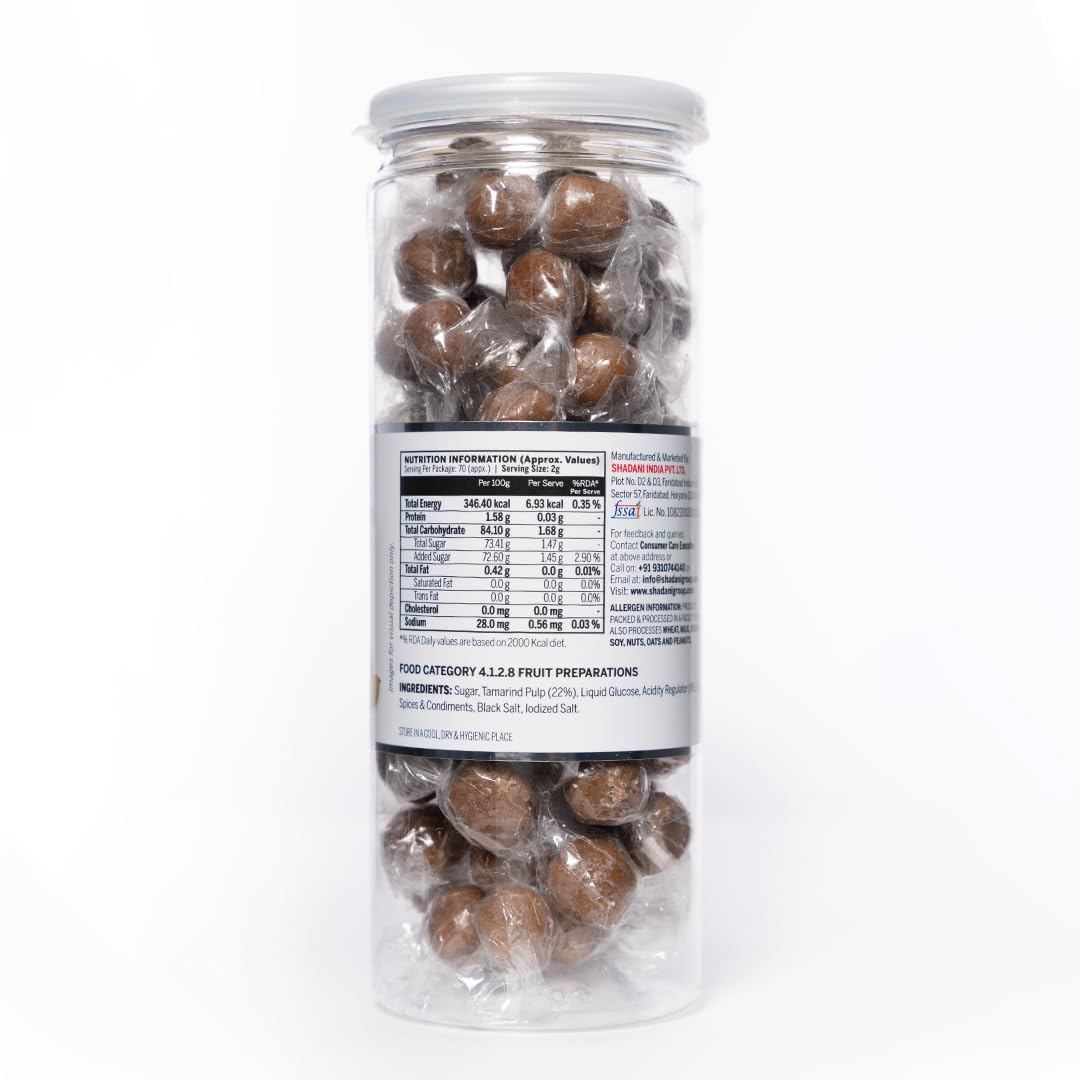 Shadani Chatpati Imli (140gm), Tangy Tamarind Candy-Toffee | Khatta Meetha Imli Goli | 90'S Candy