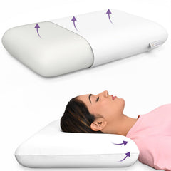 Memory Foam King Size Pillow, Orthopedic Pillows For Sleeping - 5 Inches High | Without Cover, Removable Cover, Compressible, Breathable, Long-Lasting Relief From Neck Pain - Pack Of 1