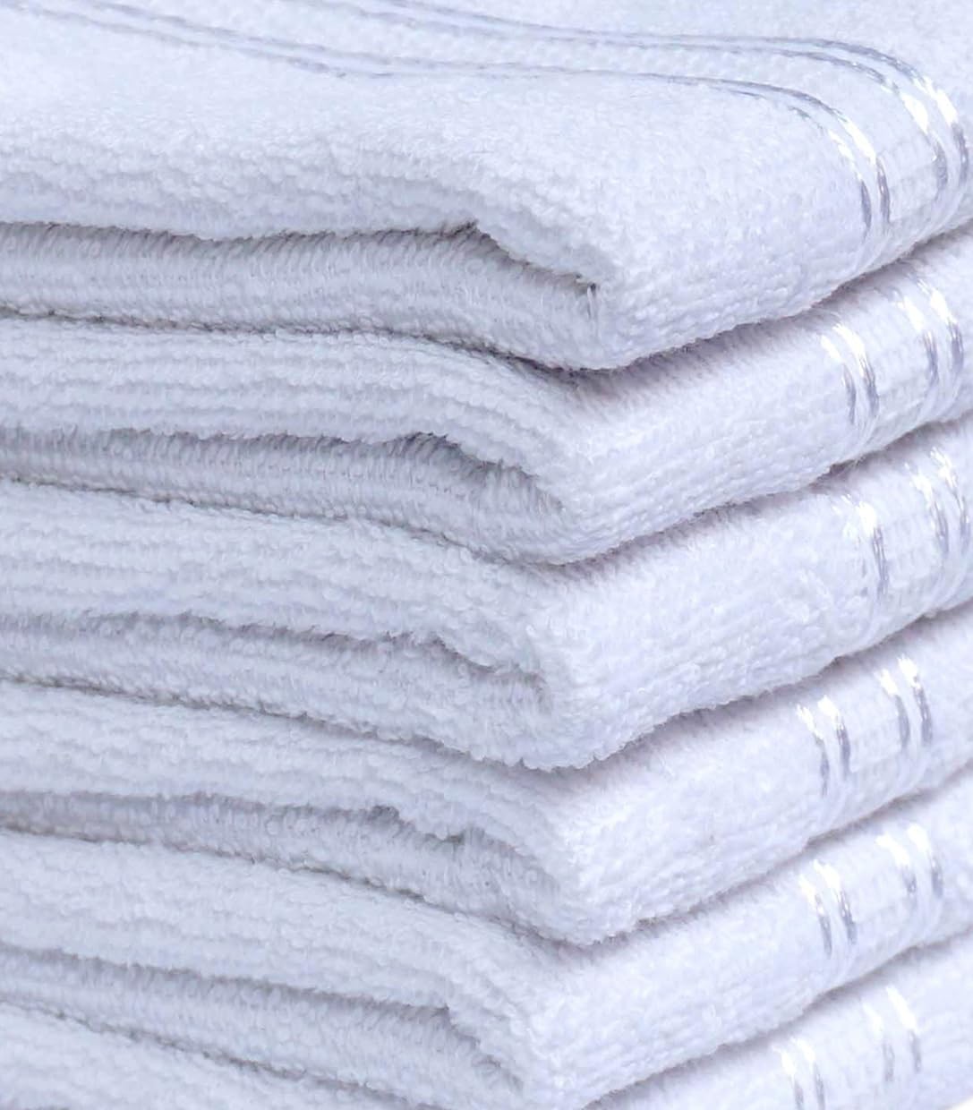 Space Fly Silverline Love Touch Very Soft Fresh Loom 750 Gsm | 100% Cotton Towel Hanky, Face Towel For Women Handkerchiefs (Solid White) - 5 Pieces