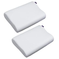 Ultimate Cervical Neck Pillow For Pain Relief Sleep, White Pillow | Improves Posture & Spinal Alignment | Neck Cushion With Ultra Responsive Memory Foam & Skin Friendly Cover - Pack Of 2