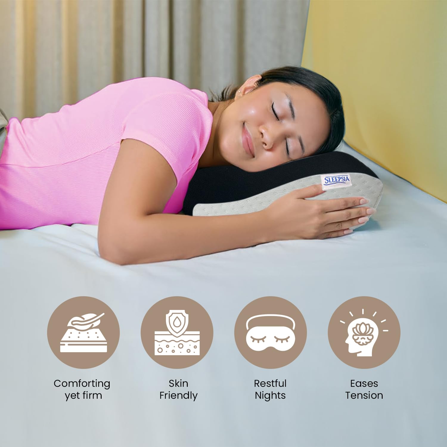 Cervical Pillow For Neck & Shoulder Pain Relief, Memory Foam Pillow For Sleeping | Black & Blue, Orthopedic Pillow For Spondylitis, Long Lasting, Perfect For All Sleeping Position