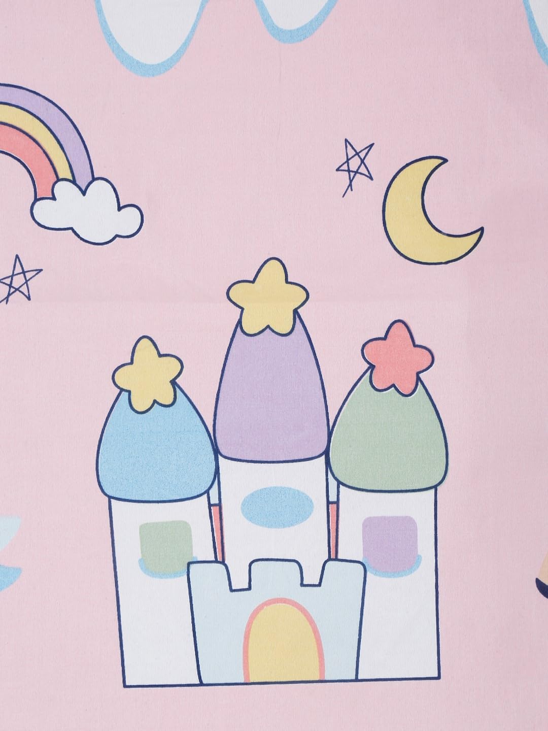 Kids Unicorn Single Bedsheet With 1 Pillow Cover - 55 X 86 Inches, Baby Pink | Durable, Long Lasting Fabric | Soft To Touch And Comfortable
