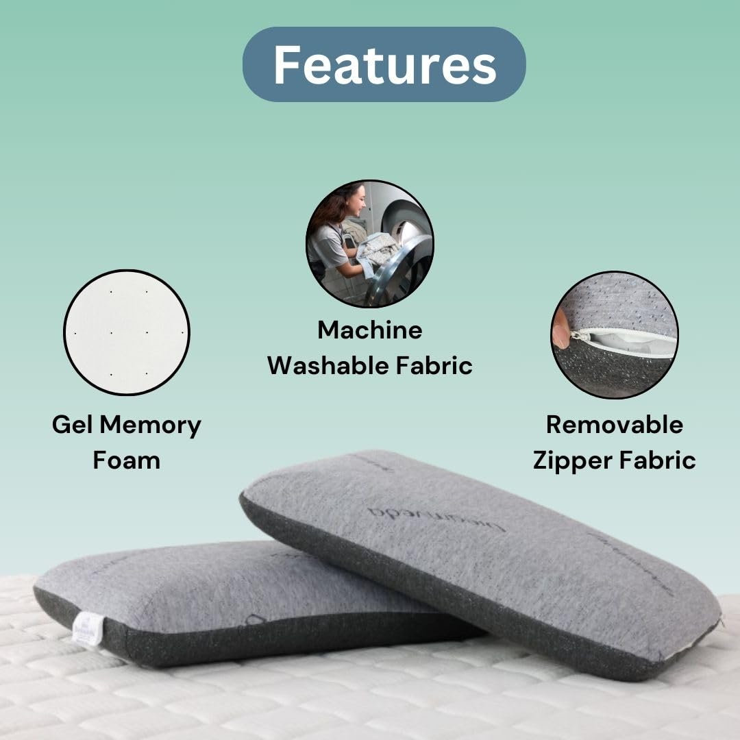 Orthopedic Gel Memory Foam Pillow, For Pain Relief, Standard Size - 24 X 16 X 4 Inches | Cervical Pillow For Neck & Shoulder Pain Relief | Neck Support Pillow For Back Sleepers - Set Of 1