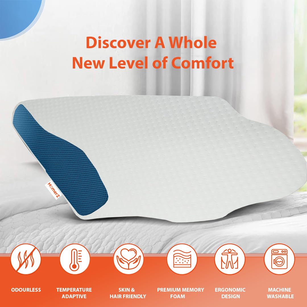 Premium Orthopedic Cool Gel Memory Foam Pillow For Neck Pain Relief, Model - Butterfly | For Head & Shoulder Pain Relief, Use For Head, Back, Neck | Comfortable Pillow - Pack Of 1