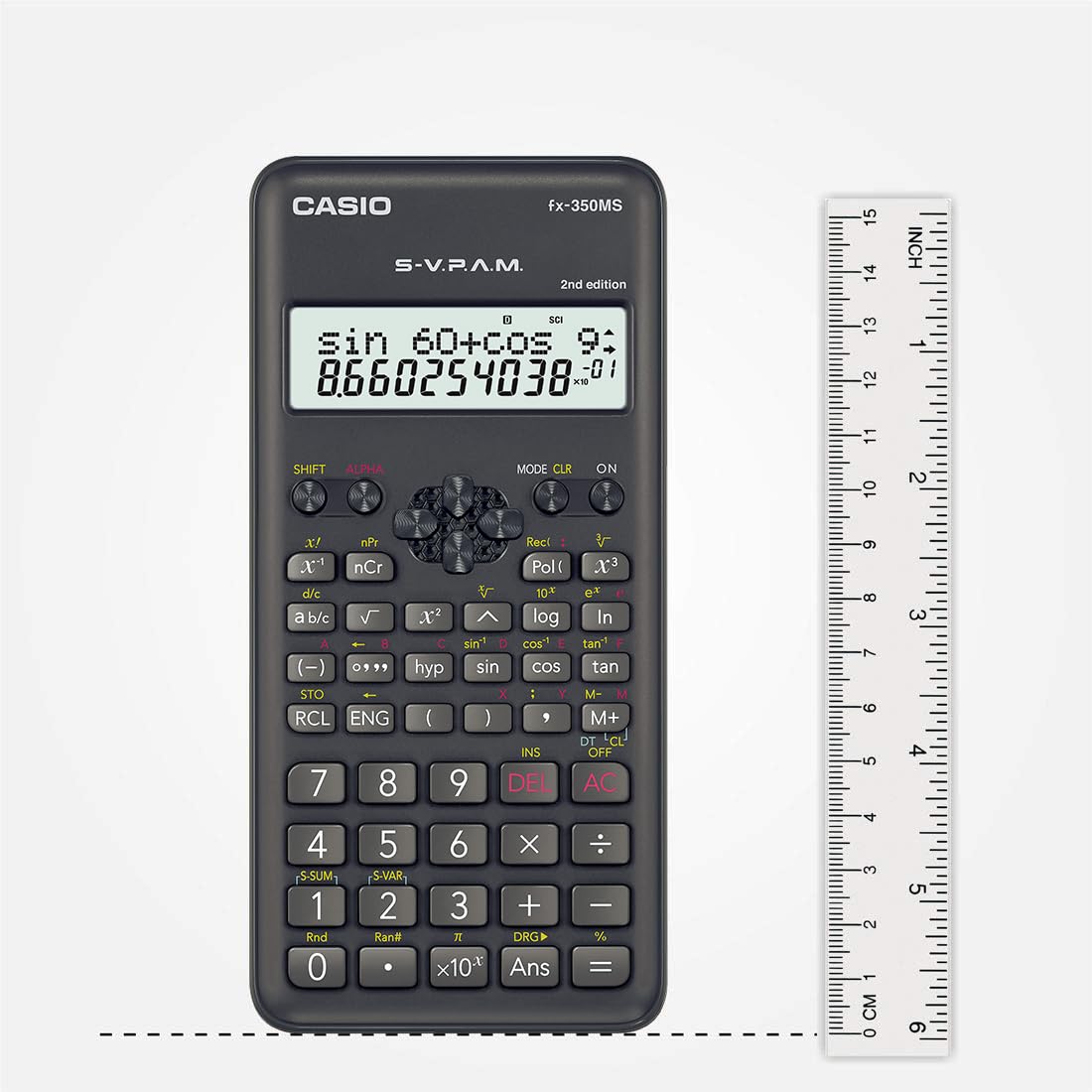 Casio Fx-350ms 2nd Gen Non-programmable Scientific Calculator, 240 Functions And 2-line Display | 3 Years Warranty Manufacturer