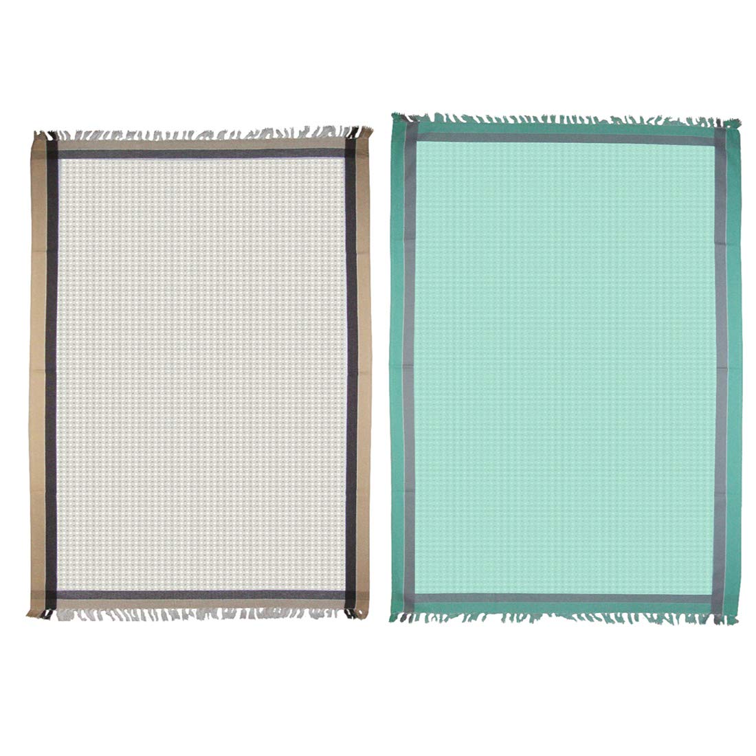 Athom Trendz Living Light Weight Cotton Premium Waffle Border Bath Towel 480 Gsm | Pack Of 2 (Multi14)