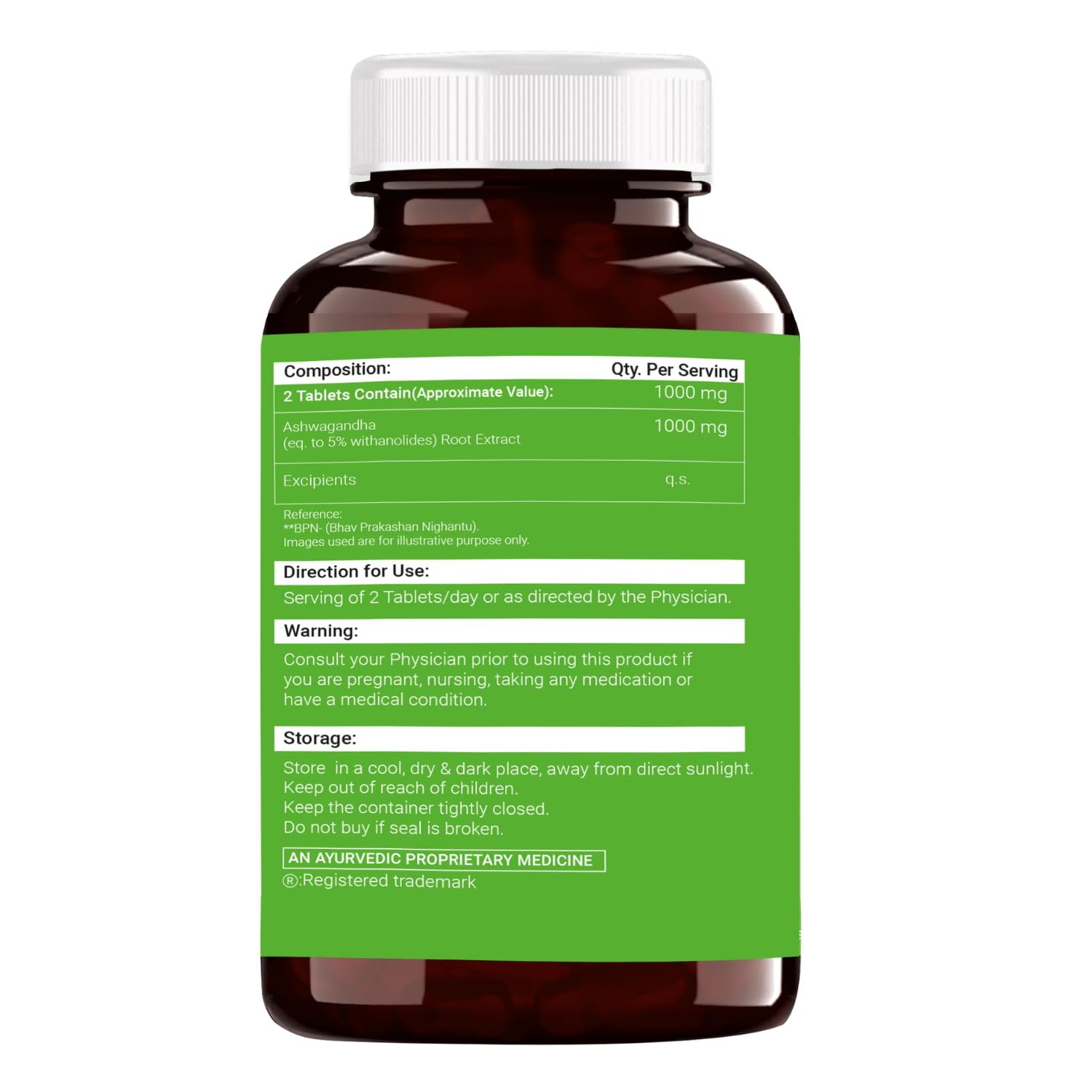 Osoaa Ashwagandha 5% Withania Somnifera 1000mg Ayush Approved Root Extract Enhances Energy, Stamina, Immunity Booster, Anxiety & Stress Relief | 60 Tablets 100gm 0.2lbs