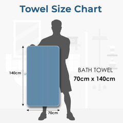 100% Cotton Large Size Bath Towel 500 Gsm | Soft & Absorbent Quick Dry & Durable Bath Towel (White)