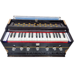 Musical Instrument Harmonium - 3.25 Octave, 7 Stoppers, 39 Smooth Conditioned Keys, Double Bellow, Two Reeds (Base- Male) | Compact & Portable Design