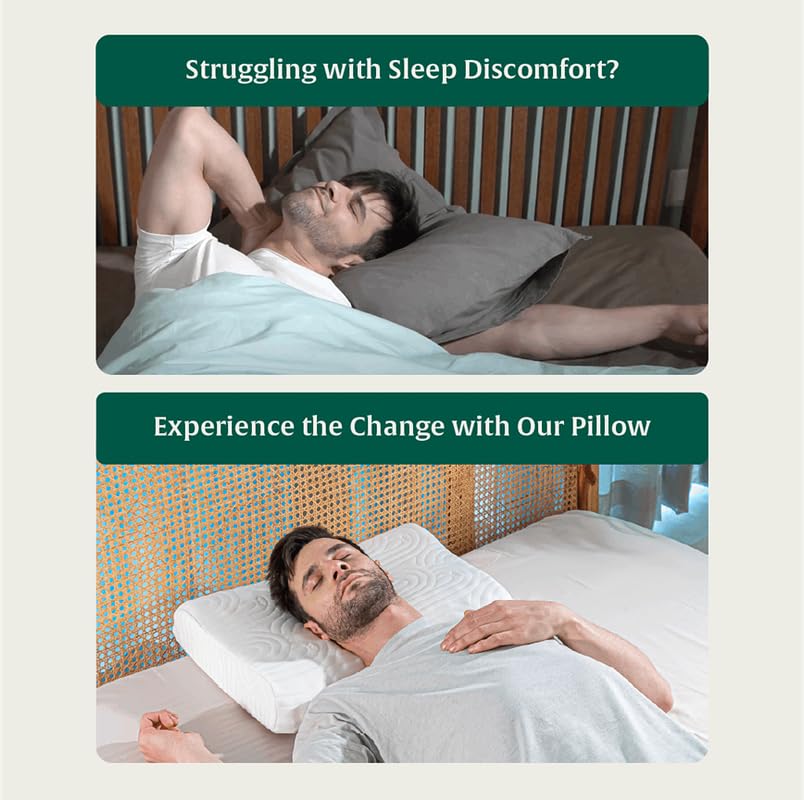 Cervical Pillow, For Neck Pain & Shoulder Pain Relief, XXL King Size | Cool Gel Memory Foam Pillow For Sleeping | Orthopedic Pillow For Spondylitis - Neck Support Medical Pillow - Set Of 2