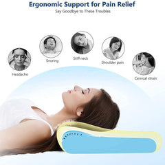 Memory Foam Pillow For Sleeping, Contour Cervical Orthopedic Pillow - Dark Grey | For Neck & Shoulder Pain Relief For Sleeping | Ergonomic Cervical Pillow, Neck Support, Adjustable Pillow