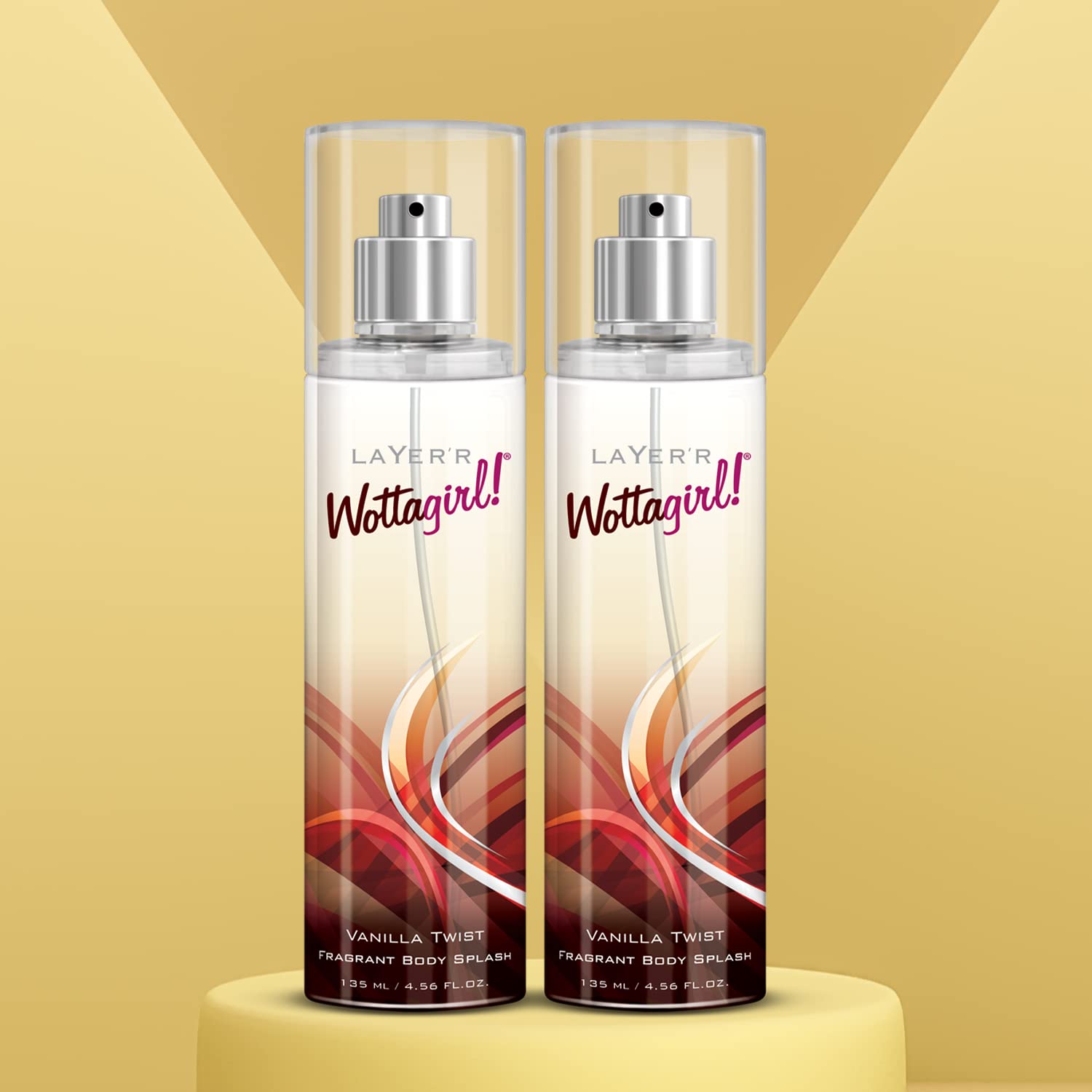 Layer'r Wottagirl Vanilla Twist Fragrant Body Splash For Women | Long Lasting Fresh Fragrance 135ml Each 4.56 Fl.oz. | Combo Of 2