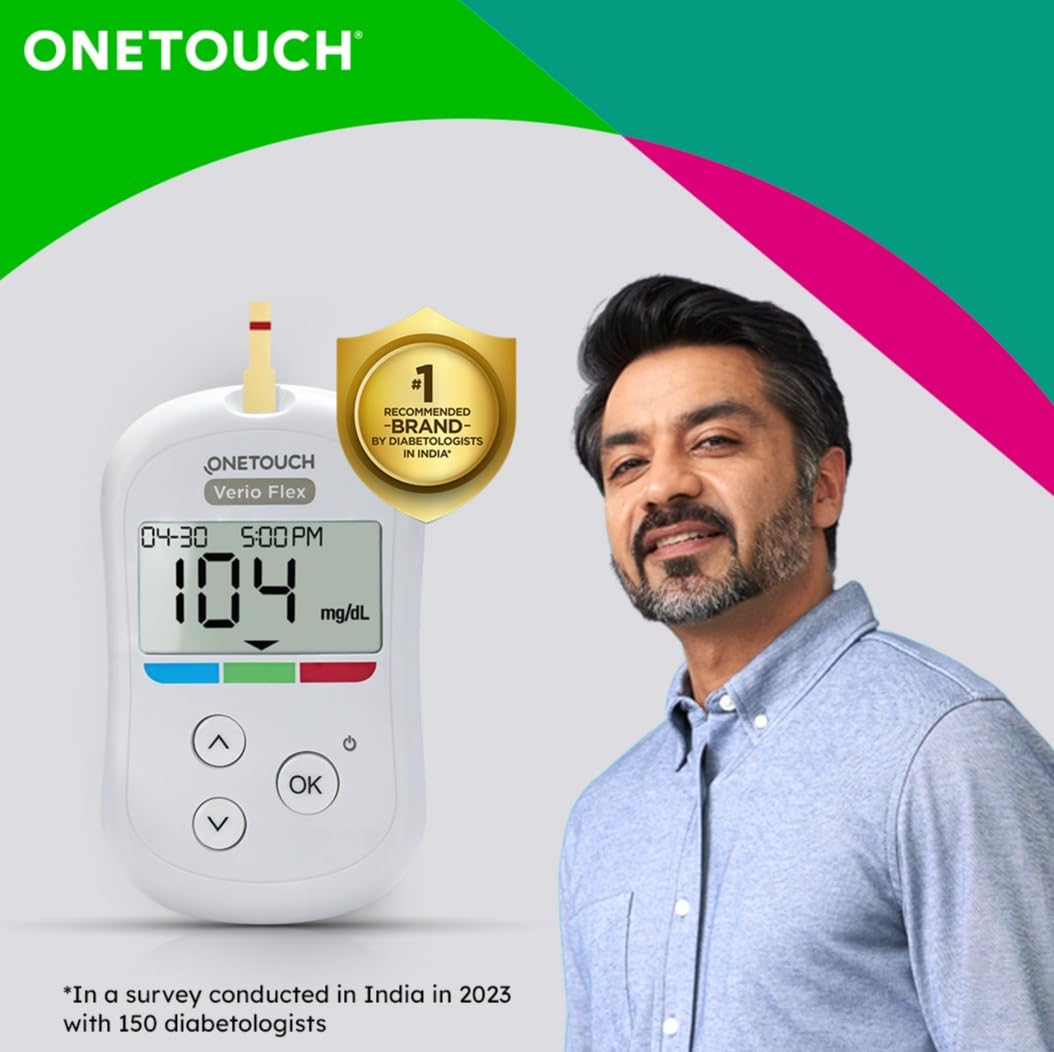 OneTouch Verio Test Strips - Pack of 10 Strips | Blood Sugar Test Machine Testing Strips | Global Iconic Brand | For use with OneTouch Verio Flex Glucometer